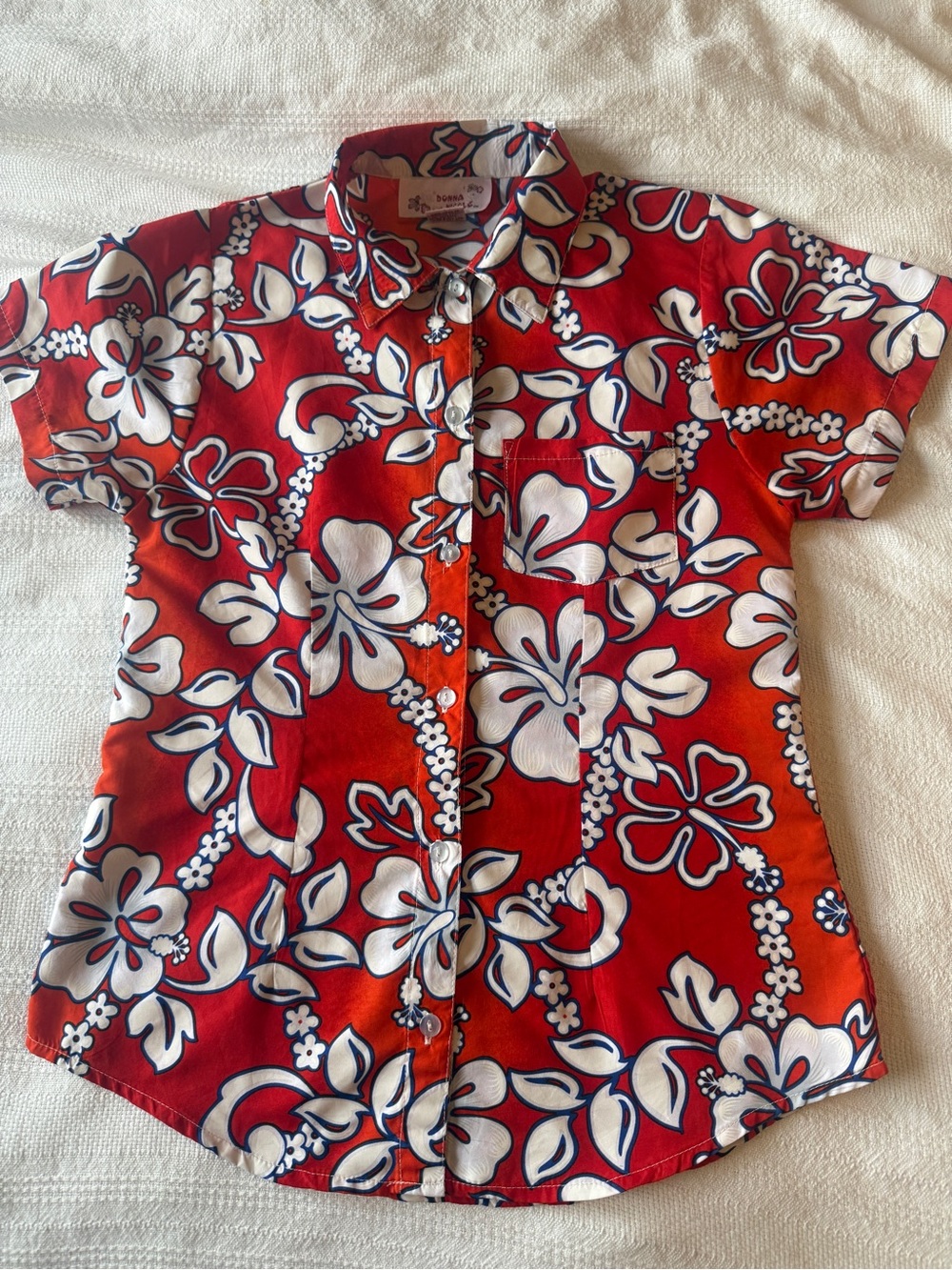 Women’s Red Floral Button-Down Shirt